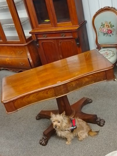 Antique Serpentine Side Table - Image 7