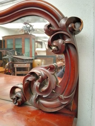 Good Antique Victorian Serpentine Sideboard - Image 7