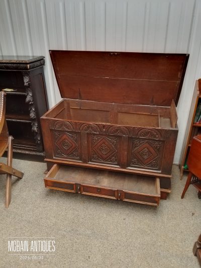 Good Antique Mule Chest Coffer - Image 7
