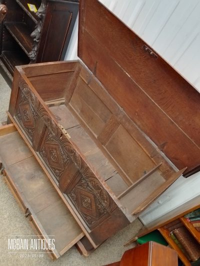 Good Antique Mule Chest Coffer - Image 9