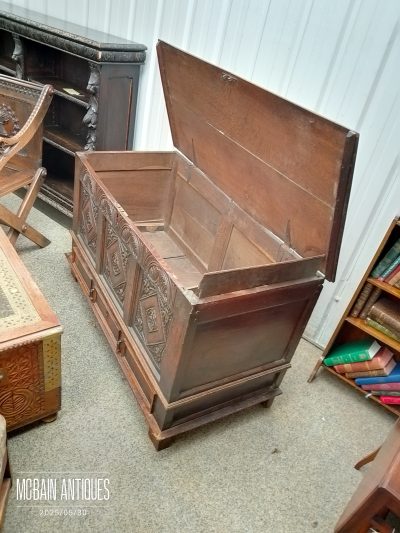 Good Antique Mule Chest Coffer - Image 8
