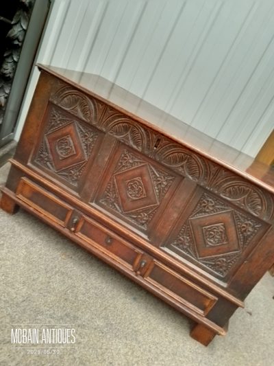 Good Antique Mule Chest Coffer - Image 10