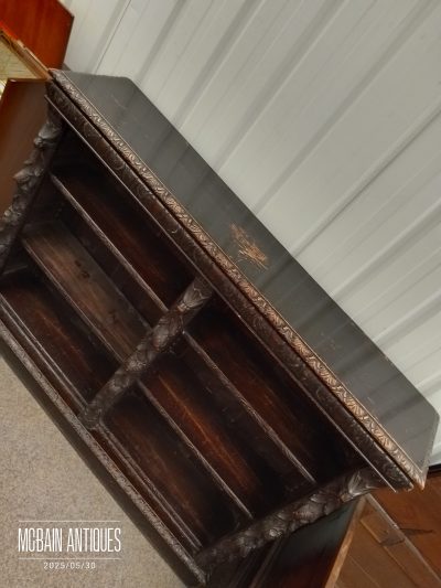 Good Antique Victorian Carved Oak Bookcase - Image 3