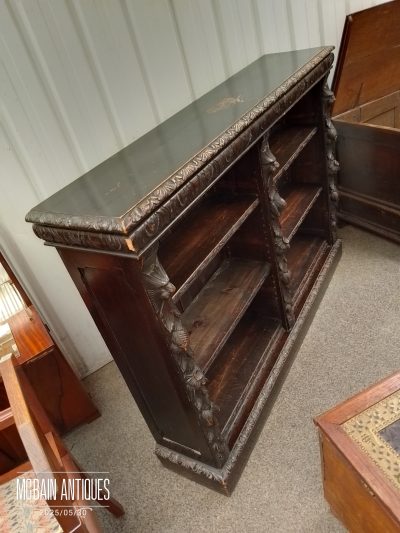Good Antique Victorian Carved Oak Bookcase - Image 6