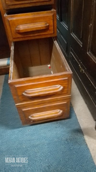 Small Edwardian Oak Roll Top Desk - Image 4