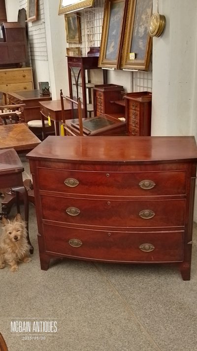 Small Antique Bow Front Chest - Image 8