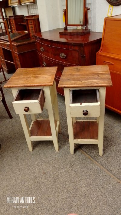Good Vintage Pair of Small Painted Tables - Image 2