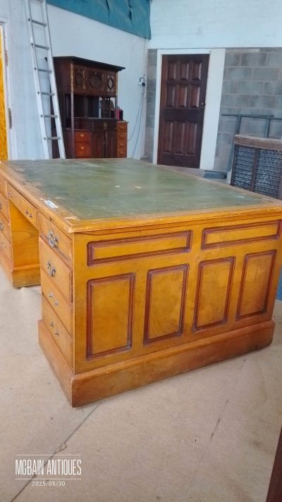 Antique Style Walnut Partners Desk - Image 3