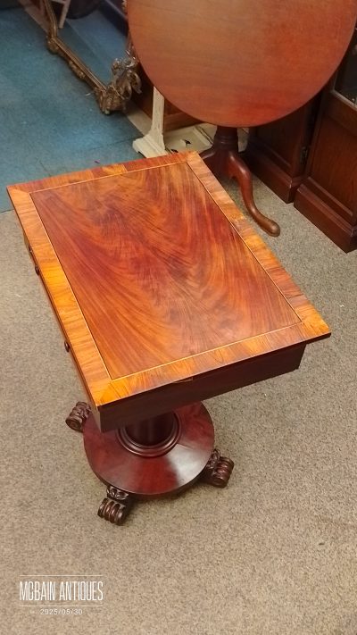 Small Antique Pedestal Table - Image 9