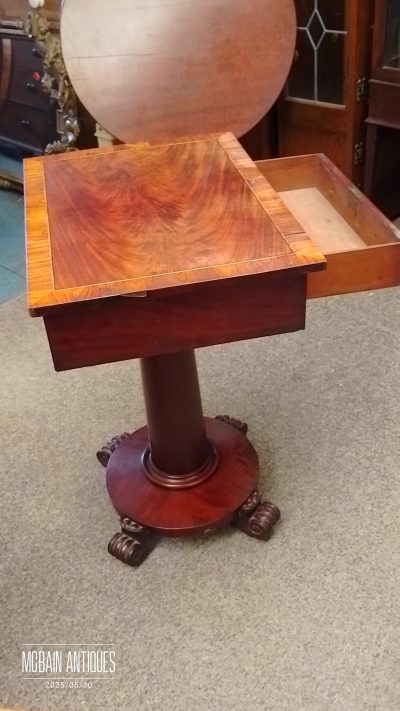 Small Antique Pedestal Table - Image 4