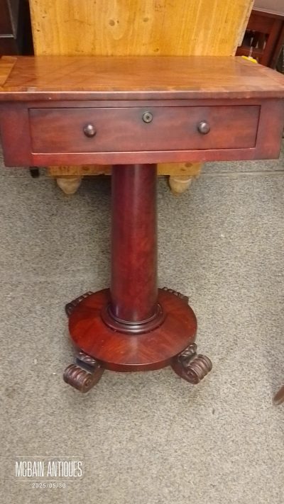 Small Antique Pedestal Table - Image 7