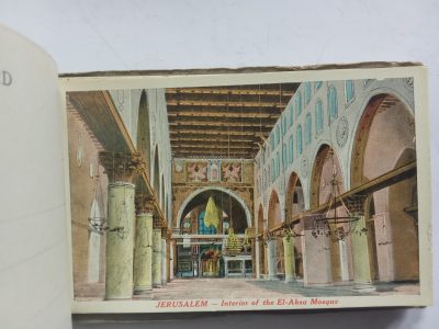 Rare 12 Palestine COLOUR Photographic Postcard Booklet including Interior view Masjid Al Aqsa c1920 - Image 2