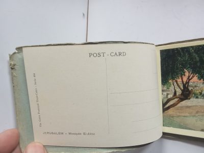 Rare 12 Palestine COLOUR Photographic Postcard Booklet including Interior view Masjid Al Aqsa c1920 - Image 5