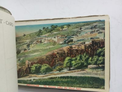 Rare 12 Palestine COLOUR Photographic Postcard Booklet including Interior view Masjid Al Aqsa c1920 - Image 8