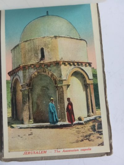 Rare 12 Palestine COLOUR Photographic Postcard Booklet including Interior view Masjid Al Aqsa c1920 - Image 9