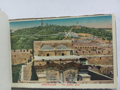 Rare 12 Palestine COLOUR Photographic Postcard Booklet including Interior view Masjid Al Aqsa c1920 - Image 10
