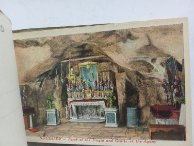 Rare 12 Palestine COLOUR Photographic Postcard Booklet including Interior view Masjid Al Aqsa c1920 - Image 11