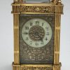 FRENCH CARRIAGE CLOCK ORMOLU GUILT FILIGREE PANELS - Image 3