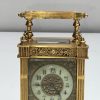 FRENCH CARRIAGE CLOCK ORMOLU GUILT FILIGREE PANELS - Image 4