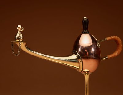 Art Nouveau Jan Eisenlöffel Designed For WMF Cigar Oil lamp Circa 1900. - Image 4