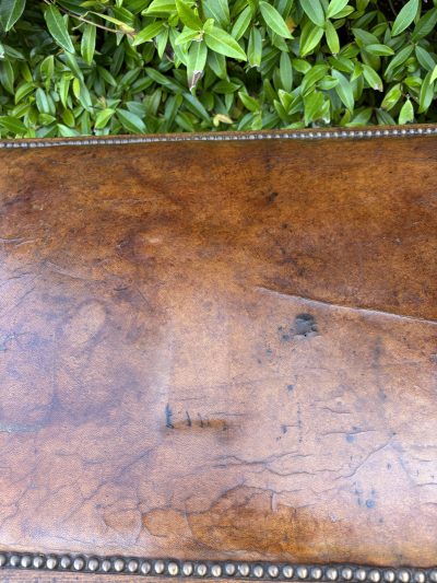 Arts & Crafts Walnut, Oak & Leather Hall Bench - Image 8