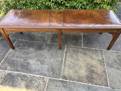 Arts & Crafts Walnut, Oak & Leather Hall Bench - Image 2