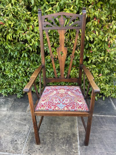 Arts & Crafts Oak Armchair - Image 3
