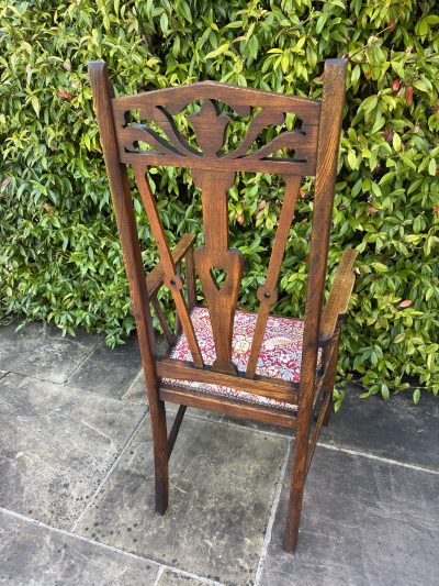 Arts & Crafts Oak Armchair - Image 8