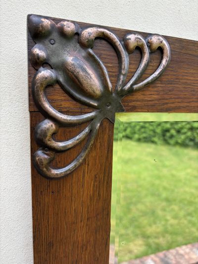 Arts & Crafts Oak Wall Mirror - Image 2