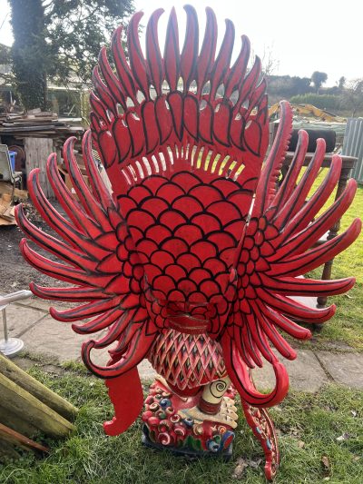 Fire bird Thai firebird Garuda large 1.4 metre 20th deity Century Old - Image 5