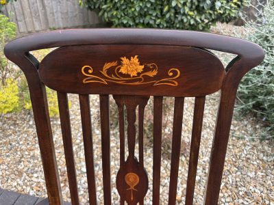 Art Nouveau Mahogany Armchair - Image 4