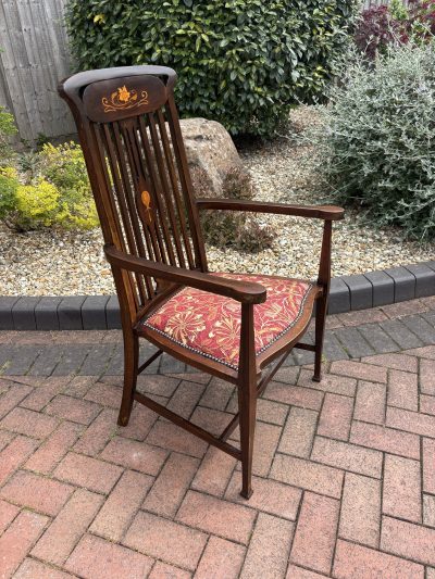 Art Nouveau Mahogany Armchair - Image 6