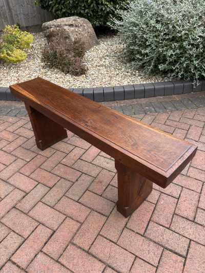 Arts & Crafts Oak Hall Bench - Image 5