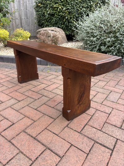 Arts & Crafts Oak Hall Bench - Image 4