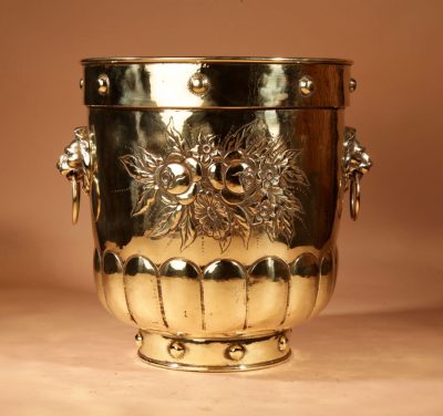 Dinanderie Brass Large Jardinière / Log / Peat bin. - Image 3