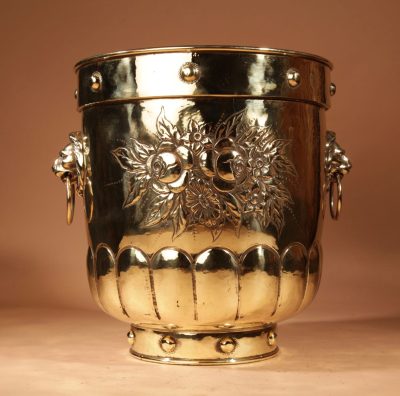 Dinanderie Brass Large Jardinière / Log / Peat bin. - Image 4