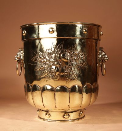 Dinanderie Brass Large Jardinière / Log / Peat bin. - Image 6