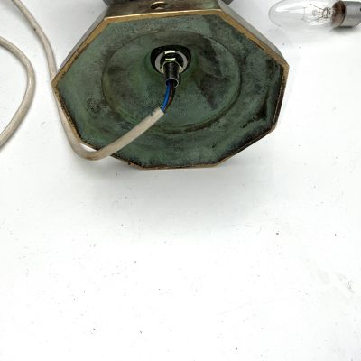 PAIR OF BRONZE GREEN MARBLE EFFECT  TABLE LAMPS - Image 9