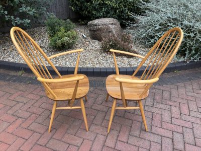 Pair of Ercol Windsor Carver Dining Chairs - Image 7