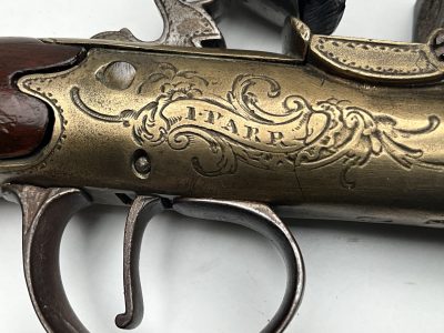 An 18th Century Flintlock Queen Anne-type Greatcoat Pistol by I Parr, London. - Image 5