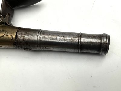 An 18th Century Flintlock Queen Anne-type Greatcoat Pistol by I Parr, London. - Image 6