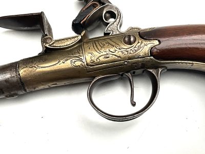 An 18th Century Flintlock Queen Anne-type Greatcoat Pistol by I Parr, London. - Image 12