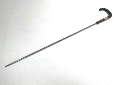 Gentleman’s walking stick sword stick with horn handle & silver collar - Image 8
