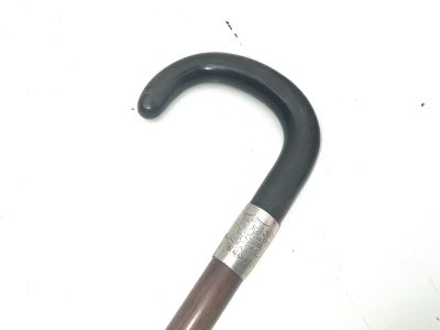 Gentleman’s walking stick sword stick with horn handle & silver collar - Image 20