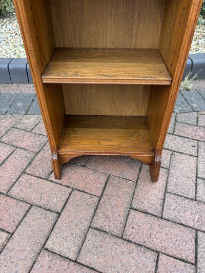 Arts & Crafts Tall Narrow Oak Bookcase - Image 7