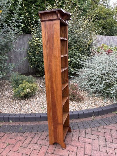 Arts & Crafts Tall Narrow Oak Bookcase - Image 4