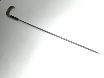 Horn handled Gentleman’s walking stick sword stick with silver collar - Image 16