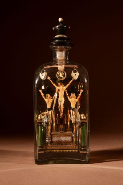 Folk Art Calvary In A Bottle South Germany/ Austrian. - Image 2