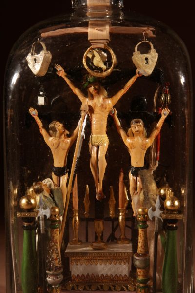 Folk Art Calvary In A Bottle South Germany/ Austrian. - Image 3