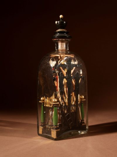 Folk Art Calvary In A Bottle South Germany/ Austrian. - Image 6